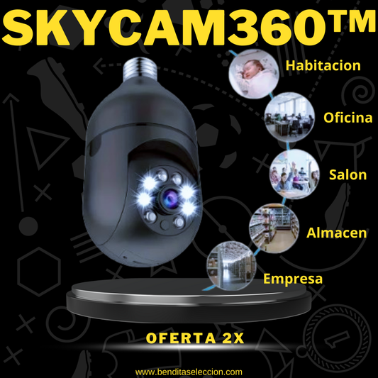 SkyCam360™- Camara ampolleta panoramica wifi 360°